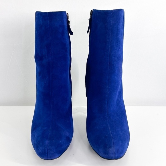 Theory Debra Bright Cobalt Blue Suede Heeled Booties size 8.5 - Picture 3 of 8